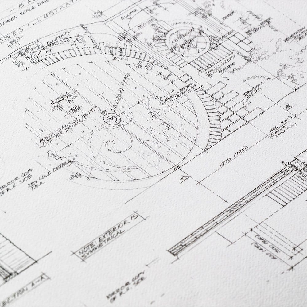 Lord of the Rings Blueprint Art Print Bag End 59 x 42 cm