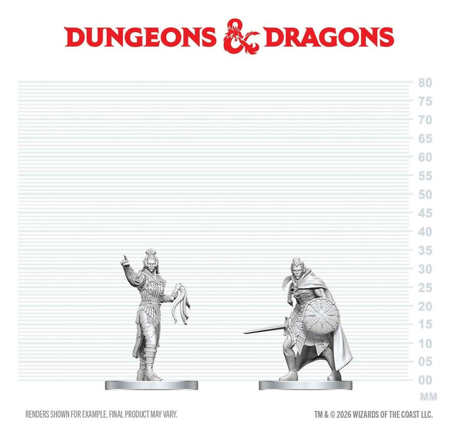 D&D Nolzur's Marvelous Miniatures Mini Figures Drow Elite Warrior & Drow Priestess of Lolth 13 cm