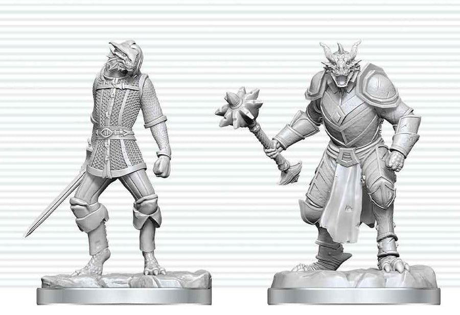 Dungeons & Dragons Nolzur's Marvelous Miniatures Unpainted Miniature Dragonborn Paladin & Dragonborn Squire 14 cm
