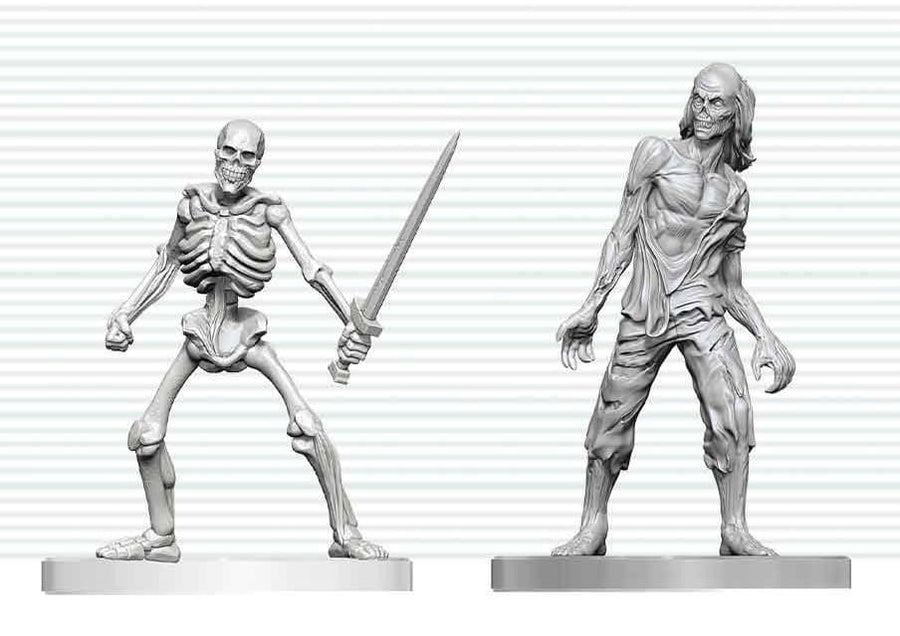 Dungeons & Dragons Nolzur's Marvelous Miniatures Unpainted Miniature Zombie & Skeleton 14 cm